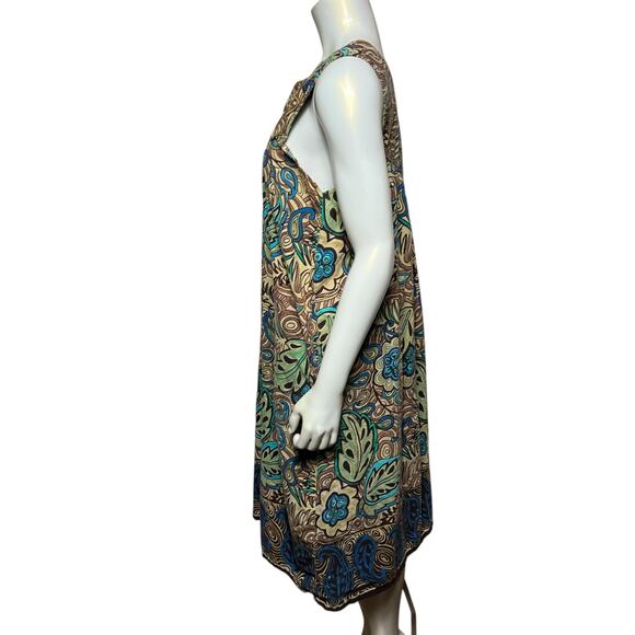 Bobbie Brooks Floral Cotton Tunic Dress Size L (14/16) Vibrant Pattern - Picture 2 of 9